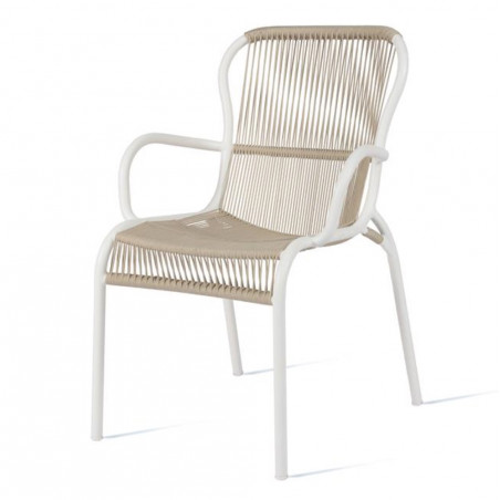 Vincent Sheppard Loop Outdoor Dining Chair Beige | Stone White