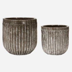 House Doctor Pharao Planters - Antique Brown | Set of 2