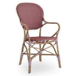 Sika Design Isabell Dining Chair with Armrests |Indoor | Burgundy Red