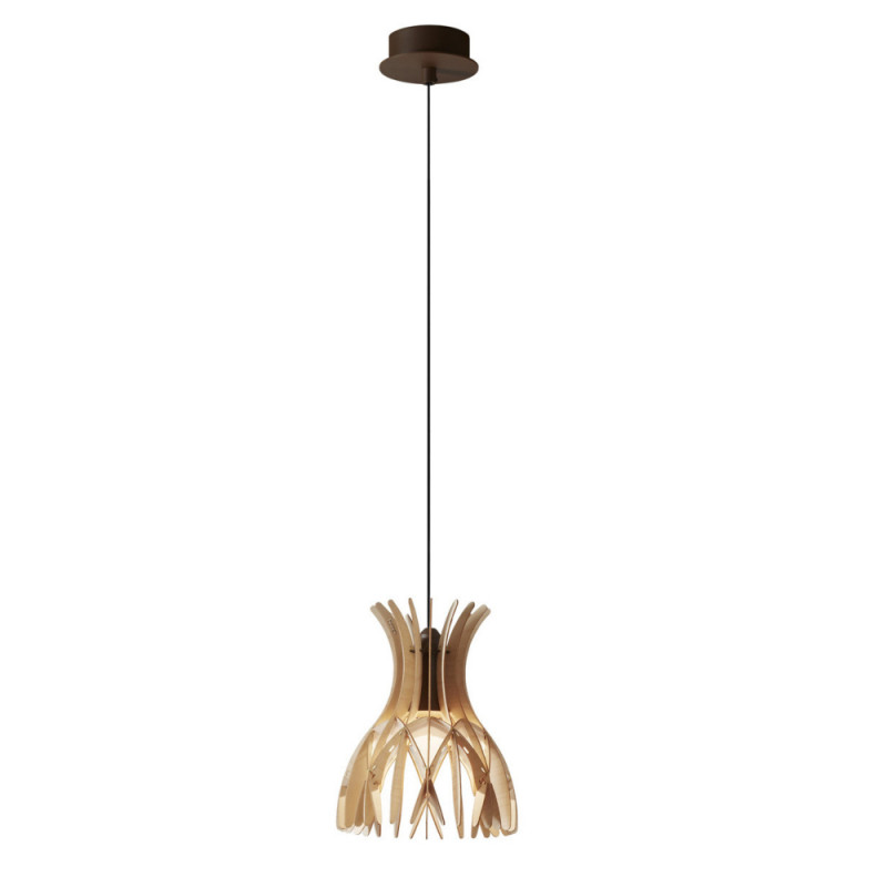Bover Domita S/20 Pendant Lamp - Brown / Natural Wood