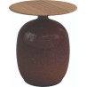 Gloster Blow Low Outdoor Side Table Ceramic and Teak