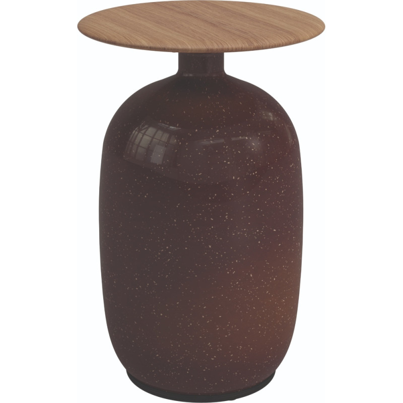 Gloster Blow Outdoor Side Table Tall | Ceramic and Teak