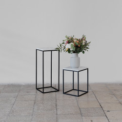 Uncommon White Pillar Side table | Metal | Marble | 2 Sizes