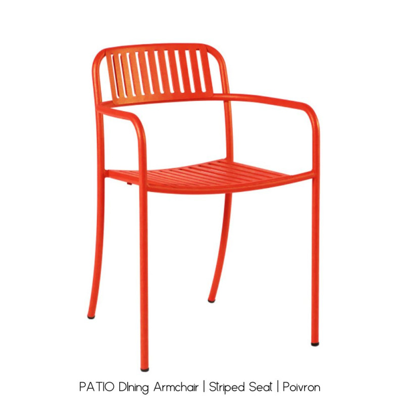 TOLIX® PATIO DIning Armchair | Striped Seat |Outdoor | 10 ESSENTIALS COLOURS