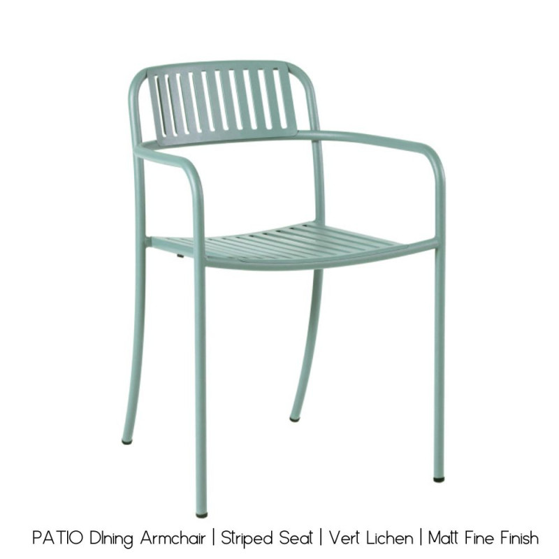 TOLIX® PATIO DIning Armchair | Striped Seat |Outdoor | 20 TRENDS COLOURS