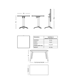 TOLIX® Table 55 - 70cm x 70cm | Outdoor | 10 Essentials Colours
