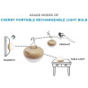 Newgarden Cherry Bulb | Rechargeable + Portable Outdoor Light Bulb | Beige