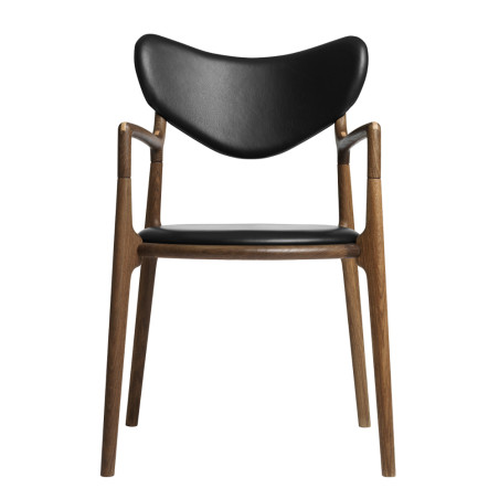 RO Collection Salon Chair Oak Smoked - Upholstered With Exclusive Leather Black