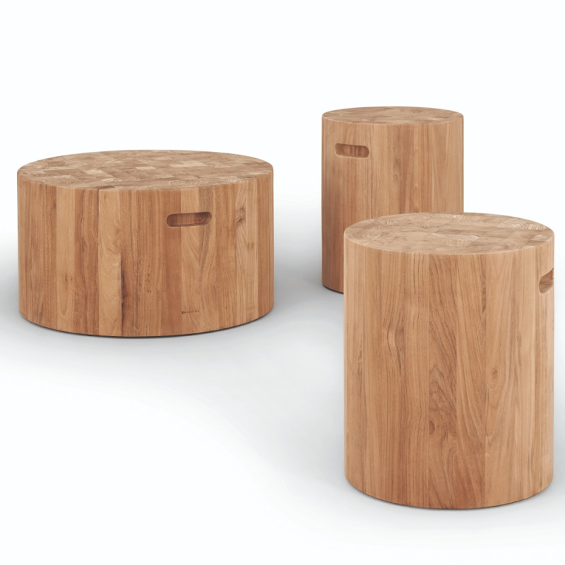 Gloster Block Round Outdoor Side Table | 38 CM