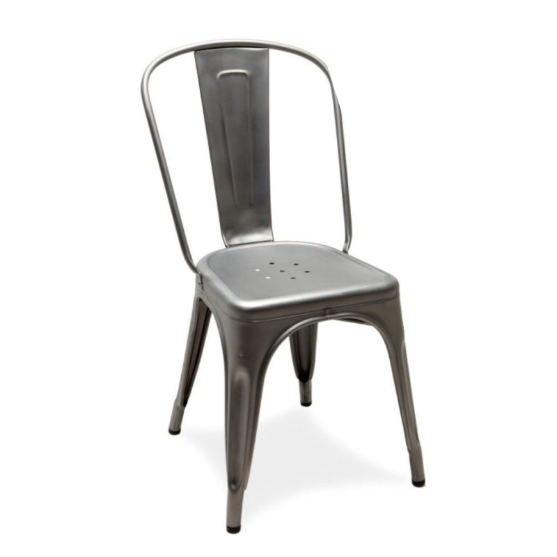 TOLIX® A CHAIR | Outdoor + Indoor |Raw Steel |Satine Finish