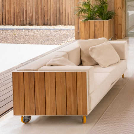 Vondom Vineyard Outdoor 3 Seater Sofa | Teak | Aluminium