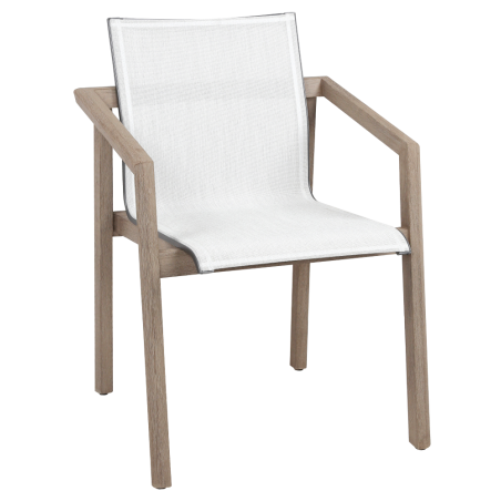 Les Jardins Skaal Outdoor Dining Chair With Arms| Light Grey