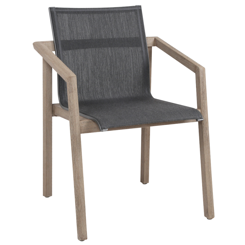 Les Jardins Skaal Outdoor Dining Chair With Arms| Dark Grey