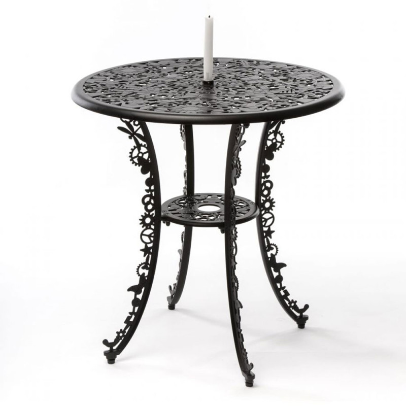 Seletti Industry Round Outdoor Dining Table Black