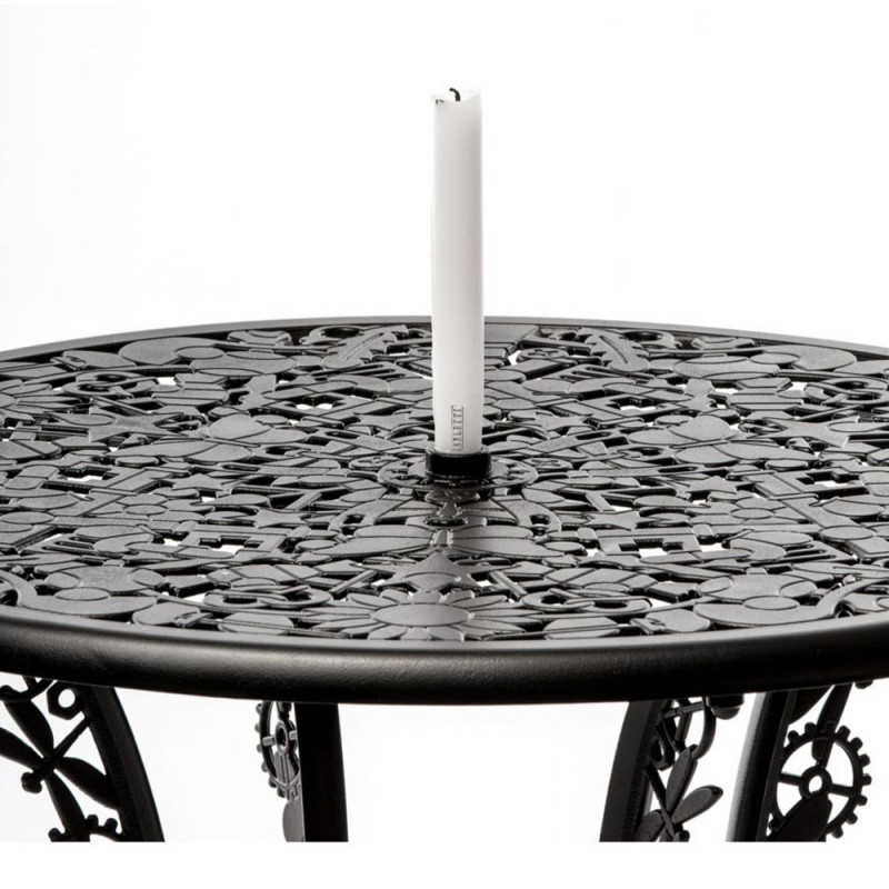 Seletti Industry Round Outdoor Dining Table Black