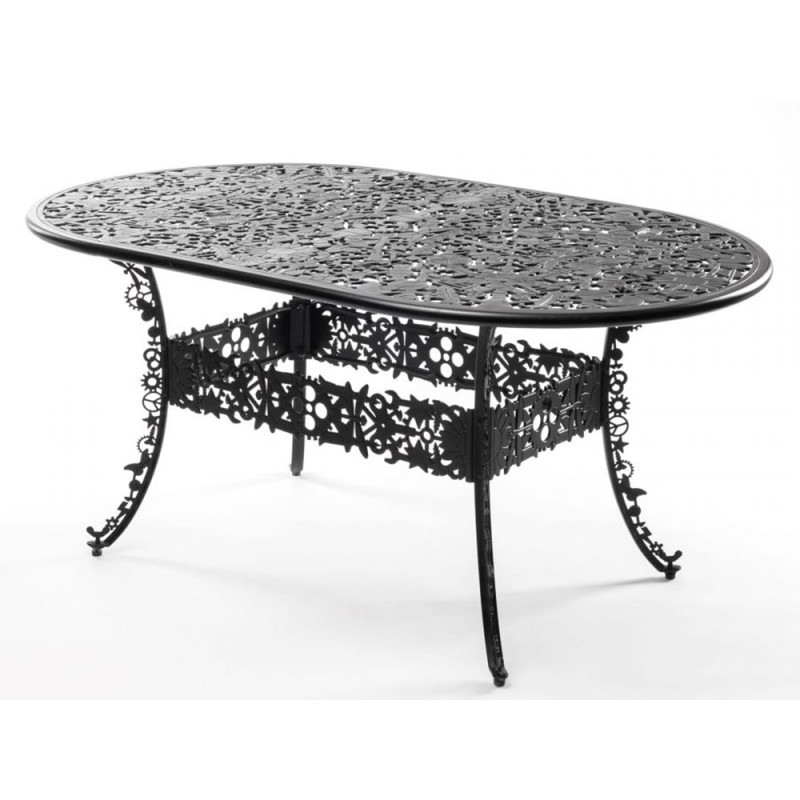 Seletti Industry Aluminium Oval Outdoor Dining Table Black