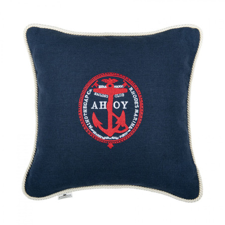 Mind The Gap Ahoy Linen Embroidered Cushion