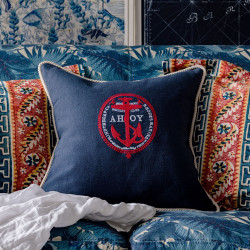 MindTheGap Ahoy Linen Embroidered Cushion
