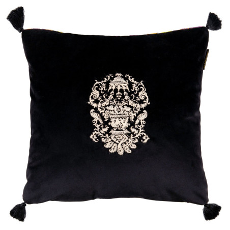 Mind The Gap Manor Crest Velvet Embroidered Cushion