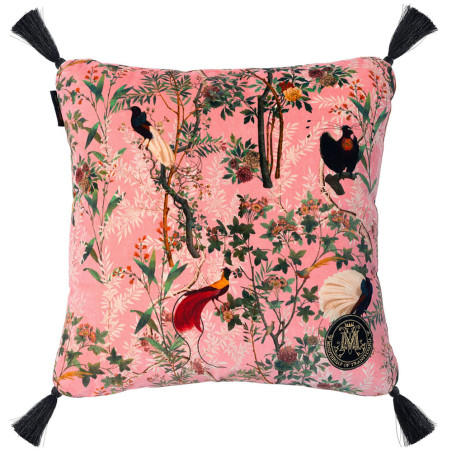 Mind The Gap Royal Garden Pink Velvet Cushion
