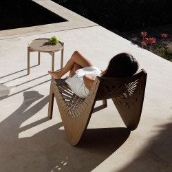 Aggy Melon Outdoor Lounge Chair | Beige