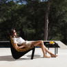 Aggy Melon Outdoor Lounge Chair Gold | Black Wood