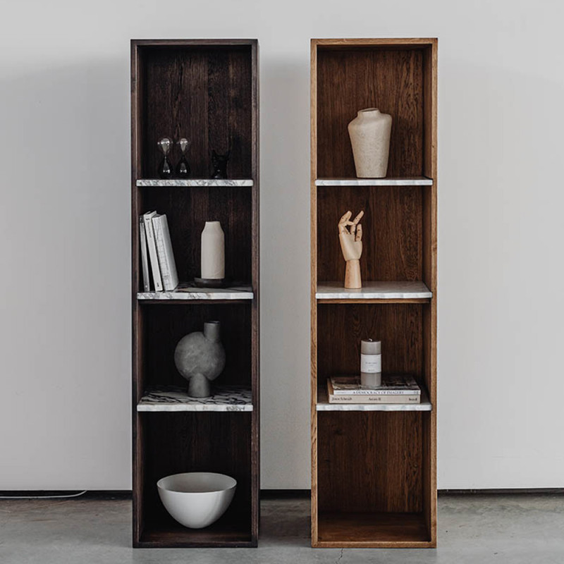 Uncommon Zuel Bookcase | Marble Shelves