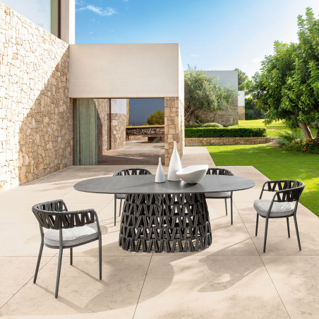 Talenti Swipe Outdoor Oval Dining Table 220 CM | Ceramic Top