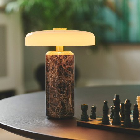 Design By Us Trip Portable Table Lamp | Dark Emperador/Opal