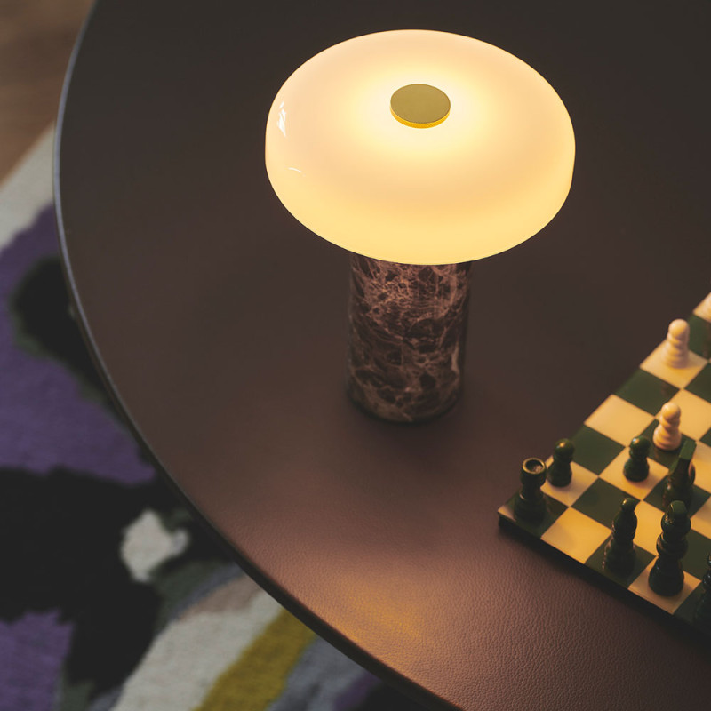 Design By Us Trip Portable Table Lamp | Dark Emperador/Opal
