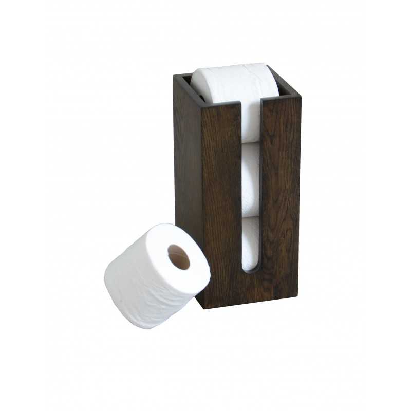 Wireworks Contemporary Dark Oak Toilet Roll Holder Box Mezza