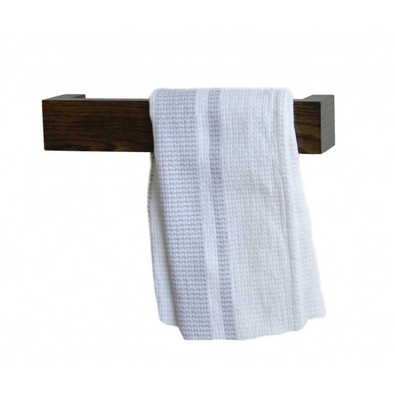 Wireworks Solid Dark Oak Hand Towel Rail 28cm
