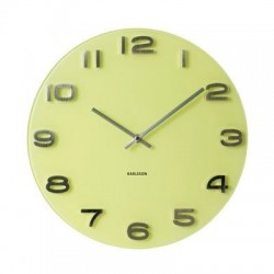 Round Glass Wall Clock - Yellow