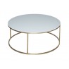 Kensal Circular Coffee Table - White Glass Top