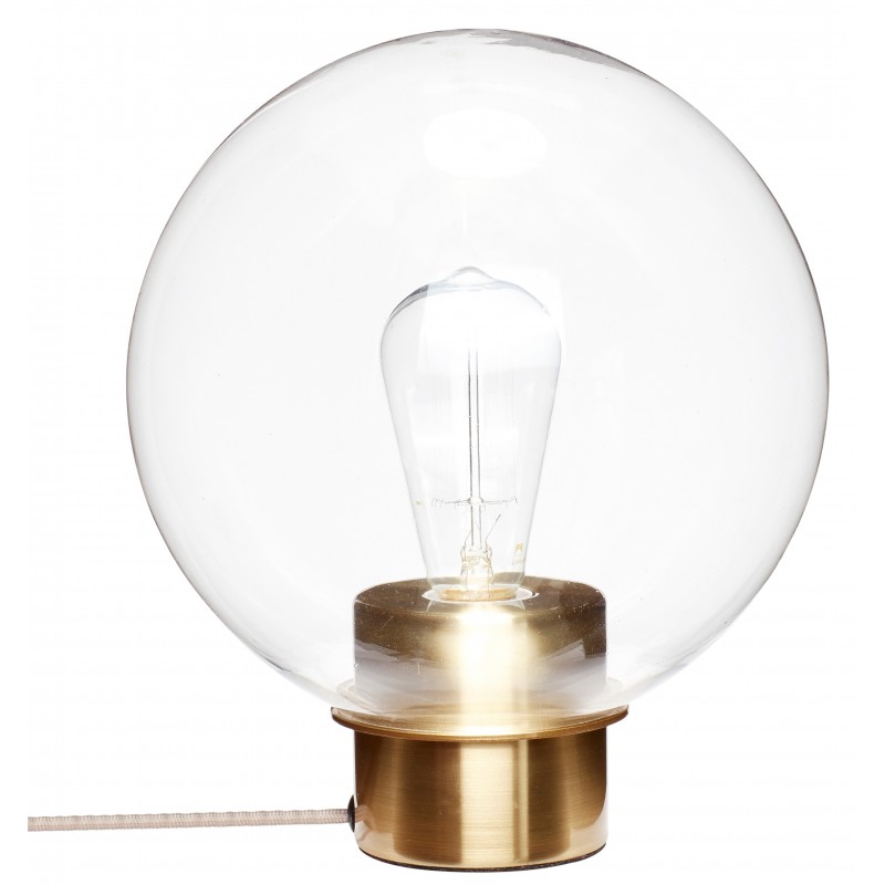 Hubsch Brass Table Lamp with Glass Sphere