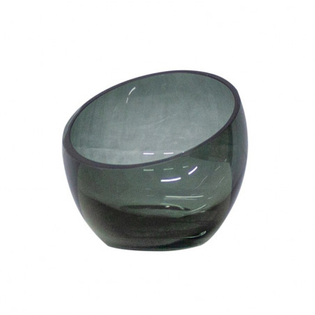 Dome Deco Tea Light Holder Grey Glass | Small